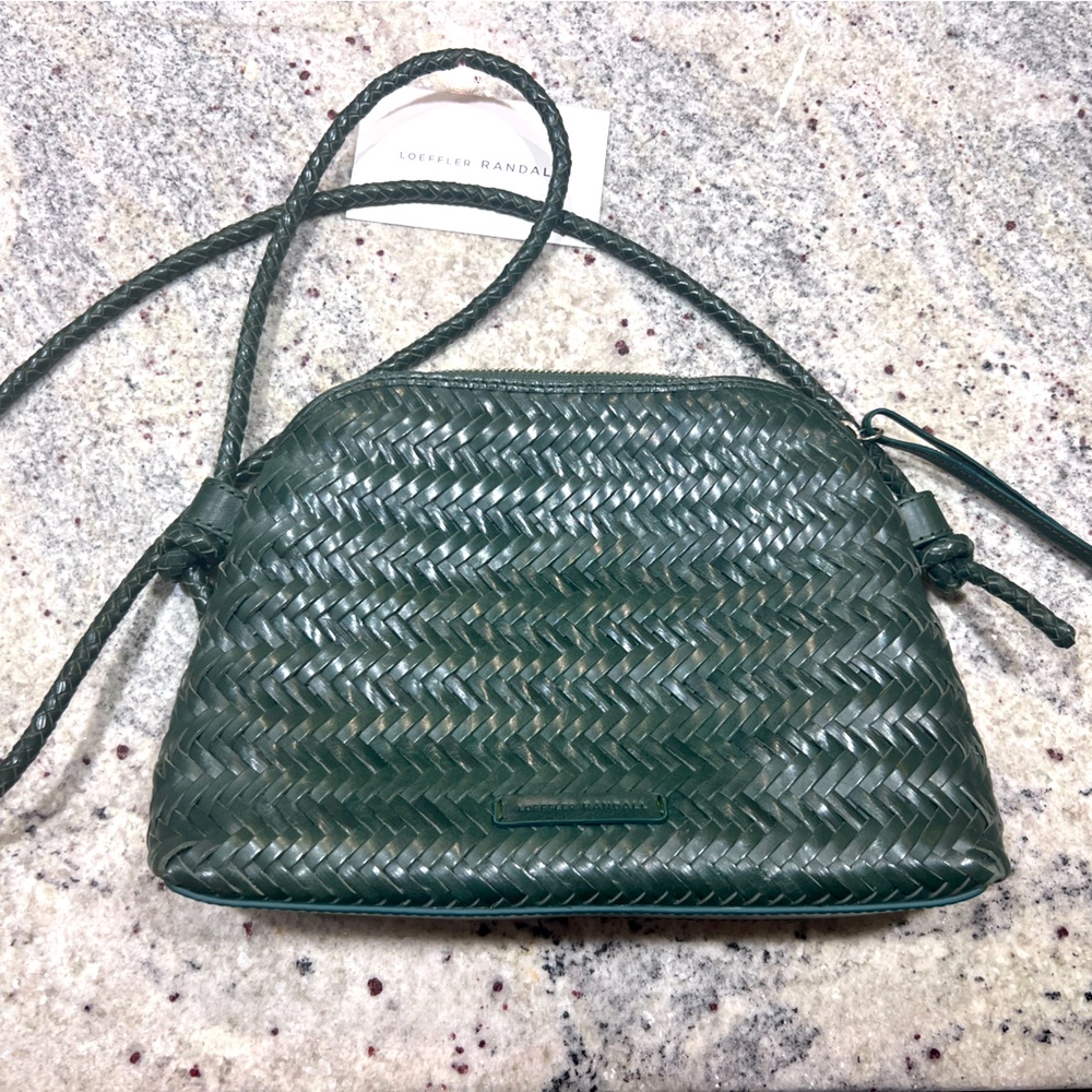 Loeffler Randall Green Woven Crossbody Bag